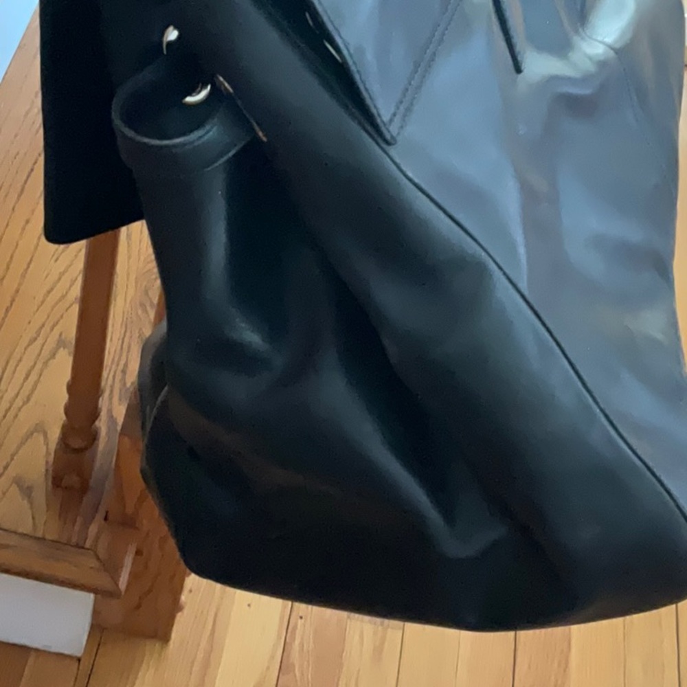 NWOT LARGE UNISEX COACH BLACK LEATHER WEEKEND TRAVEL BAG, Dustbag incl - Picture 8 of 12